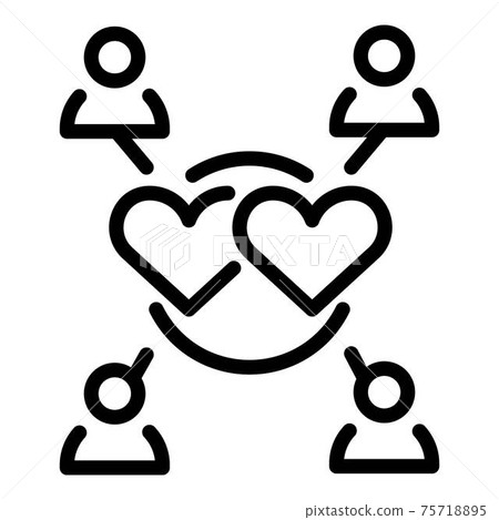 Neuromarketing group icon, outline style Neuromarketing group icon, outline style 75718895