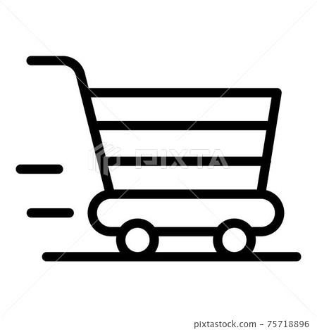 Shop cart icon, outline style Shop cart icon, outline style 75718896