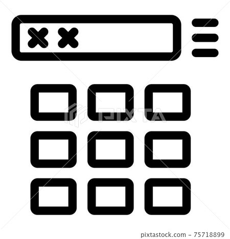 Calculator icon, outline style Calculator icon, outline style 75718899
