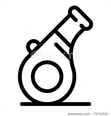 Police whistle icon, outline style 75719503