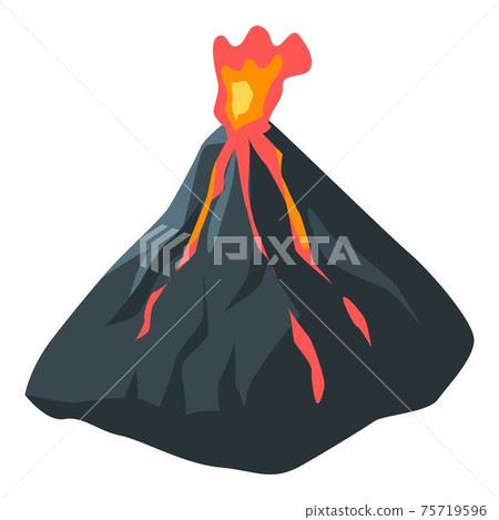 Island volcano icon, isometric style 75719596