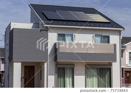Eco-house solar panel 75719843