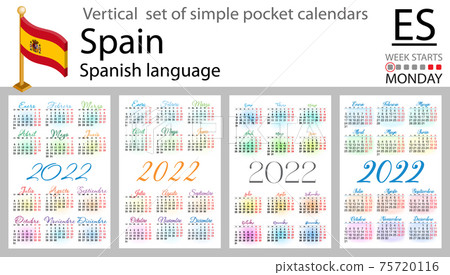Spanish vertical pocket calendar for 2022 75720116