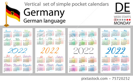 German vertical pocket calendar for 2022 75720252