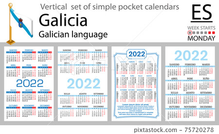 Galician vertical pocket calendar for 2022 75720278