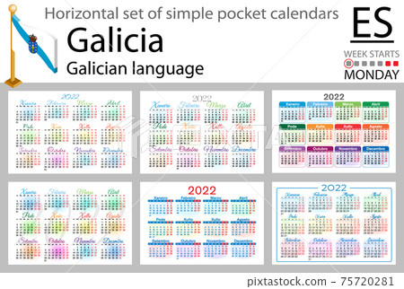 Galician horizontal pocket calendar for 2022 75720281