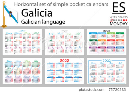 Galician horizontal pocket calendar for 2022 75720283