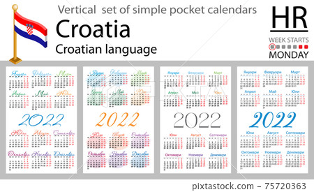 Croatian vertical pocket calendar for 2022 75720363