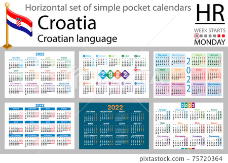 Croatian horizontal pocket calendar for 2022 75720364