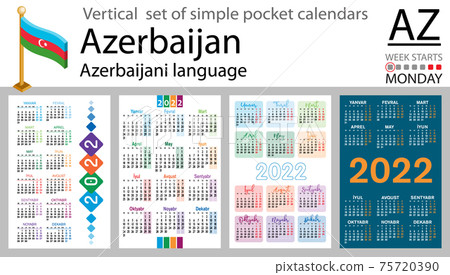 Azerbaijani vertical pocket calendar for 2022 Azerbaijani vertical pocket calendar for 2022 75720390
