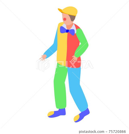 Colorful clown icon, isometric style Colorful clown icon, isometric style 75720866