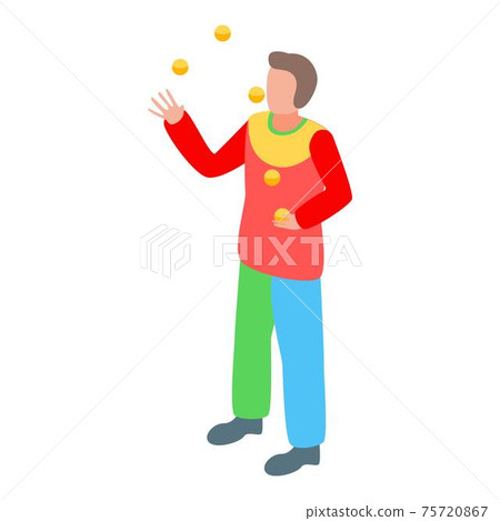 Joker clown icon, isometric style Joker clown icon, isometric style 75720867