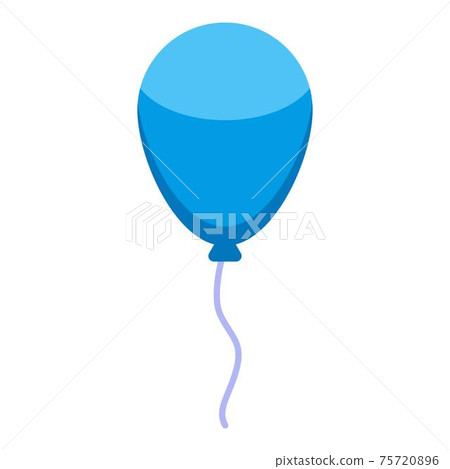 Blue balloon icon, isometric style Blue balloon icon, isometric style 75720896