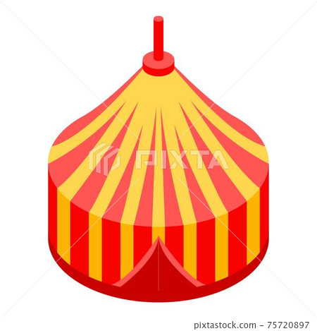Circus tent icon, isometric style Circus tent icon, isometric style 75720897