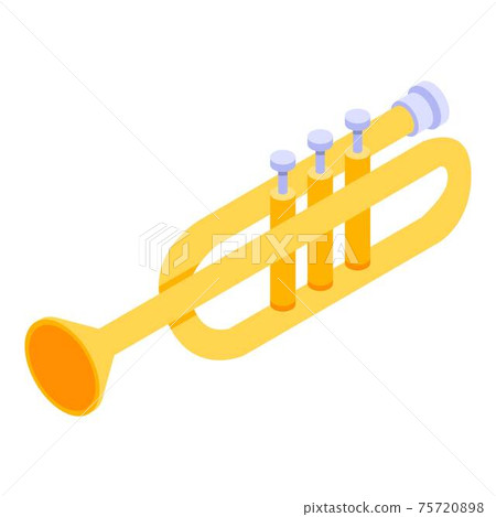 Music trumpet icon, isometric style Music trumpet icon, isometric style 75720898