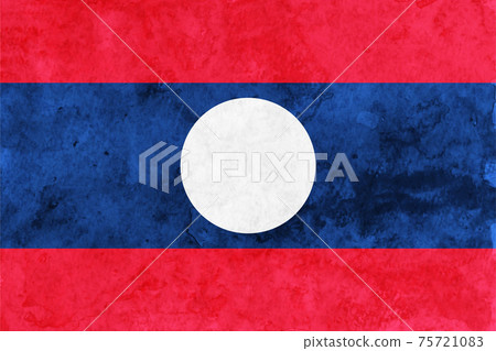 Laos national flag Japanese paper watercolor 75721083