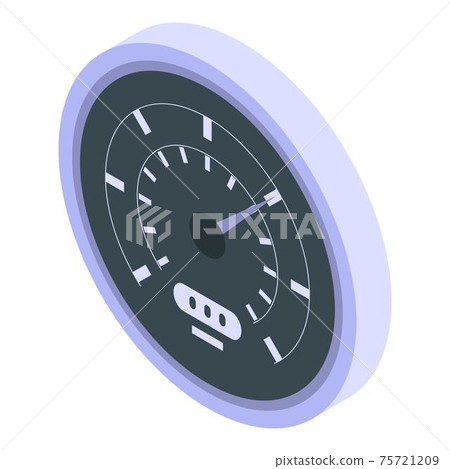 Fuel gauge icon, isometric style Fuel gauge icon, isometric style 75721209