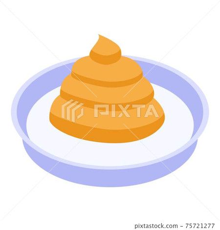 Mustard creme icon, isometric style Mustard creme icon, isometric style 75721277