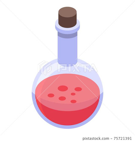 Round red potion icon, isometric style 75721391