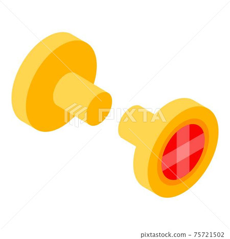 Gold earring icon, isometric style Gold earring icon, isometric style 75721502
