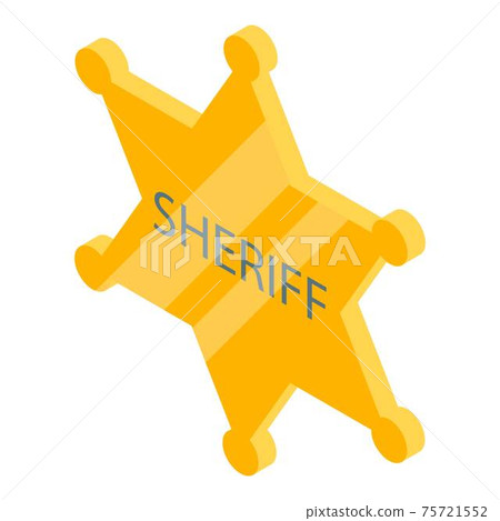 Sheriff gold star icon, isometric style 75721552