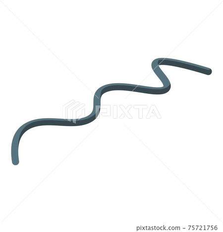 Black parasite worm icon, isometric style 75721756