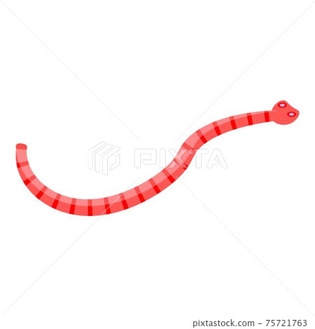 Red parasite worm icon, isometric style Red parasite worm icon, isometric style 75721763