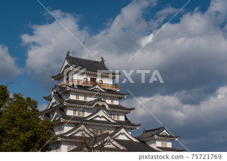 Fukuyama City, Hiroshima Prefecture, Fukuyama Castle, castle tower, horizontal position 75721769