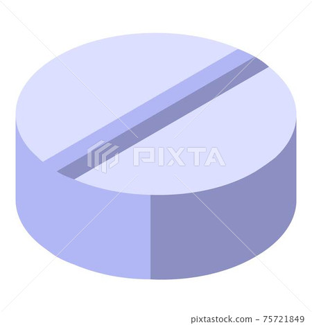 Anesthesia pill icon, isometric style 75721849