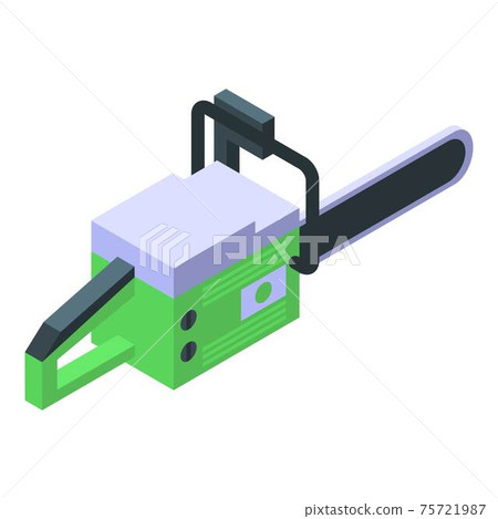 Handle chainsaw icon, isometric style Handle chainsaw icon, isometric style 75721987