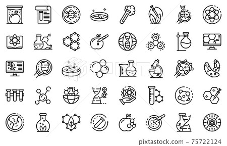 Bioengineer icons set, outline style 75722124