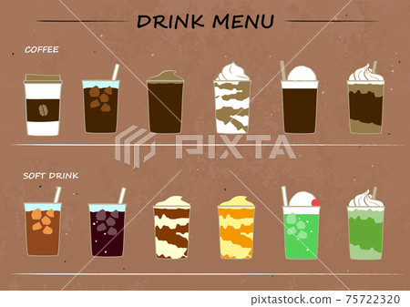 Cafe drinks and coffee menu 75722320