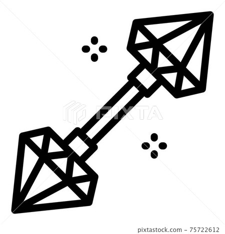 Diamond piercing icon, outline style 75722612