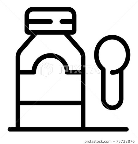 Cure syrup bottle icon, outline style Cure syrup bottle icon, outline style 75722876