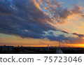 Orange sunset and clouds 75723046