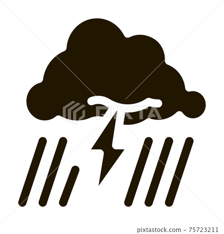 Rain Lightning Icon Vector Glyph Illustration Rain Lightning Icon Vector Glyph Illustration 75723211