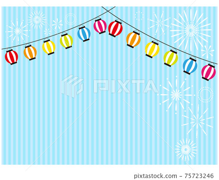 Vector illustration of fireworks and lanterns 75723246