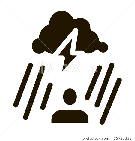 Rainy Cloud Man Icon Vector Glyph Illustration - Stock Illustration ...