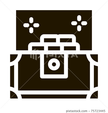 Treasure Chest Icon Vector Glyph Illustration 75723445