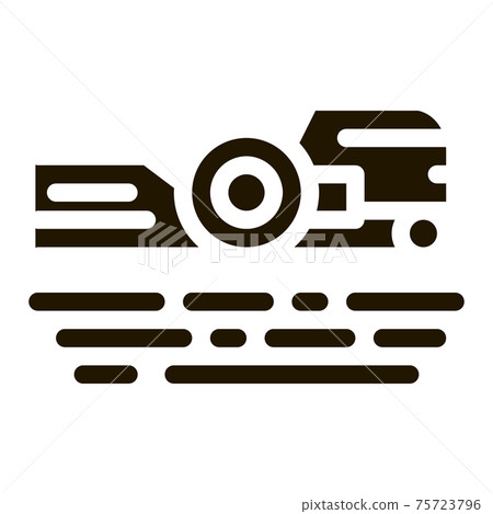 Tractor On Field Icon Vector Glyph Illustration - Stock Illustration ...