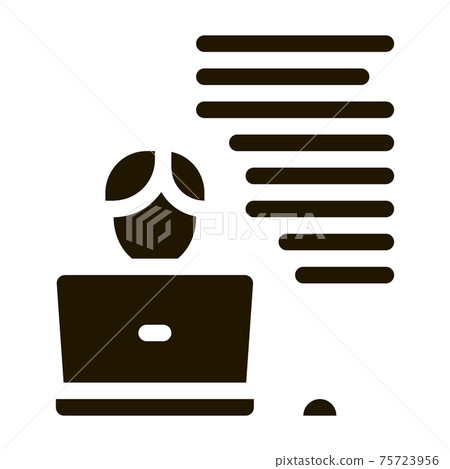 Writer Laptop Icon Vector Glyph Illustration 75723956