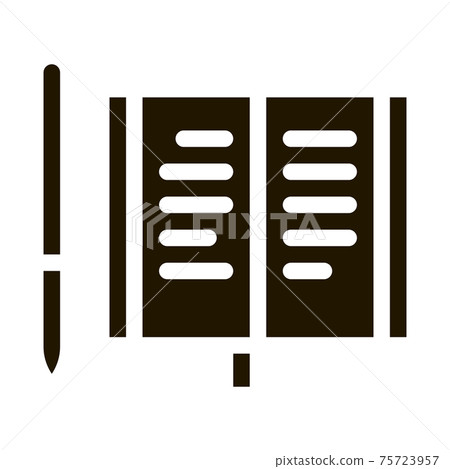 Notebook Pen Icon Vector Glyph Illustration 75723957