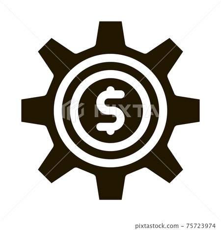 Gear Dollar Coin Icon Vector Glyph Illustration - Stock Illustration ...