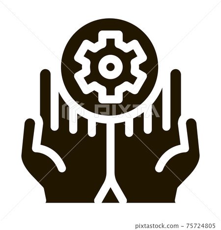 Hands Hold Gear Icon Vector Glyph Illustration Hands Hold Gear Icon Vector Glyph Illustration 75724805