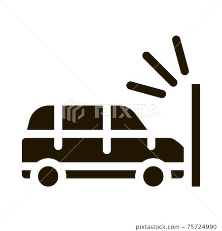 Crash Car Wall Icon Vector Glyph Illustration 75724990