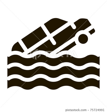 Sinking Car Icon Vector Glyph Illustration Sinking Car Icon Vector Glyph Illustration 75724991
