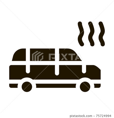 Smoking Car Icon Vector Glyph Illustration 75724994