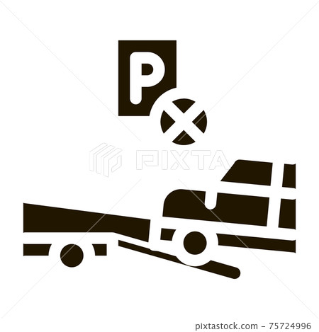 Wrong Parking Car Icon Vector Glyph Illustration Wrong Parking Car Icon Vector Glyph Illustration 75724996