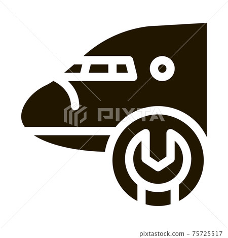 Airplane Wrench Icon Vector Glyph Illustration Airplane Wrench Icon Vector Glyph Illustration 75725517