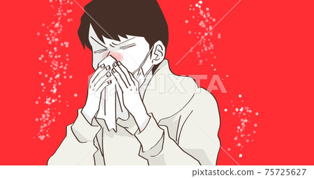 一個年輕人患花粉症 75725627